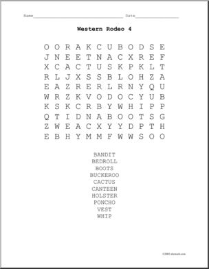 Word Search: Western Rodeo (4)