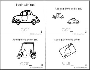 car Words Blank Book (b/w) (k-1) Words from Words – Abcteach