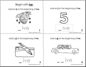 ive Words Blank Book (b/w) (k-1) Words from Words – Abcteach