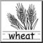 Clip Art: Basic Words: Wheat B&W (poster)