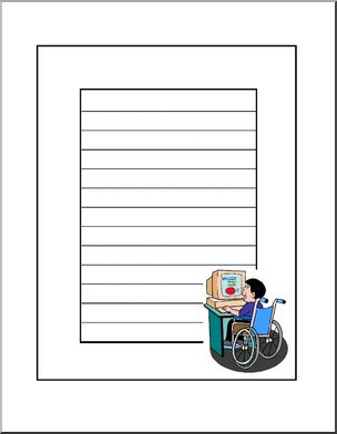 Border Paper: Boy in wheelchair (elementary)