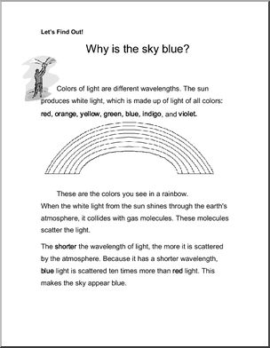 Comprehension: Why is the sky blue? (primary/elem)