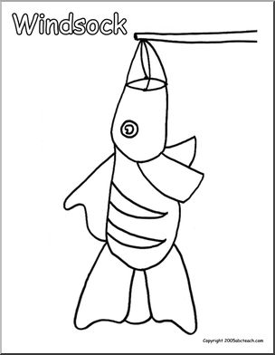 Coloring Page: Fish Windsock