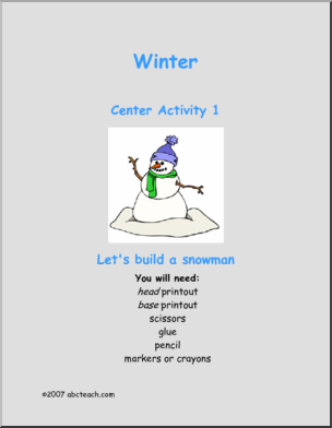 Winter – Cut and Paste Learning Center
