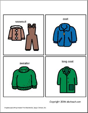 Matching: Winter Clothes (preschool/primary) – Abcteach