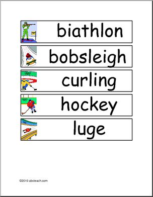 Learning Center: Winter Olympics Word Wall