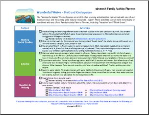 Family Activity Planner: Wonderful Water Theme