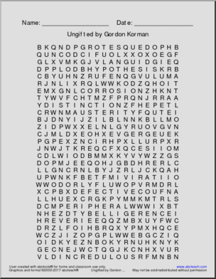 Word Search: Ungifted (grades 5-8)
