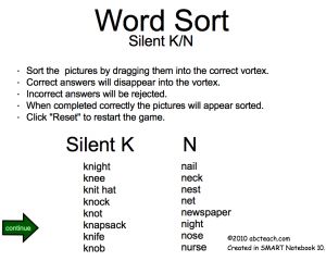 Interactive: Notebook: Phonics: Letters Silent “KN” and “N” (Sort)