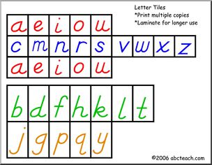 Letter Tiles (DN-Style Font) -color Cut and Paste