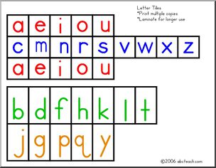 Letter Tiles (ZB-Style Font) color Cut and Paste