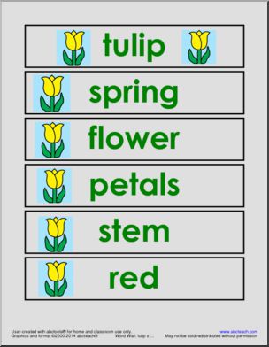Word Wall: Spring Tulip Theme