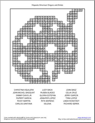 Word Search: Hispanic-American Musicians and Artists