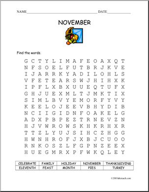 Word Search: November