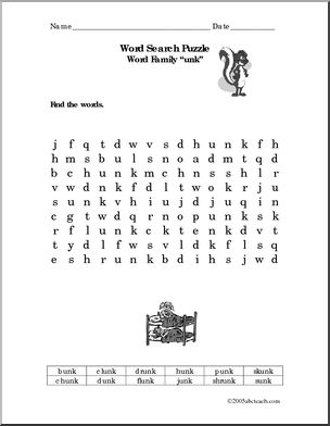 “unk” words’ Word Search