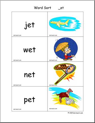 -ear words’ Word Sort Center – Abcteach