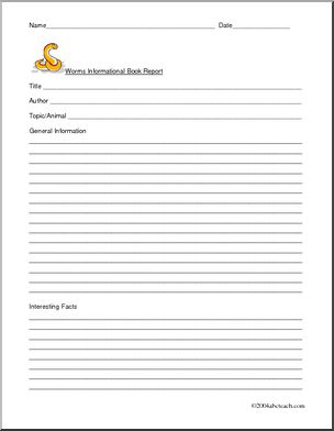 Worms Book Report Form