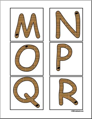 Worms (upper case M-X ) Alphabet Cards