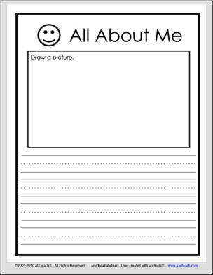 All About Me (primary lines) Writing
