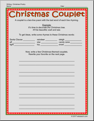 Christmas Poetry Writing Packet