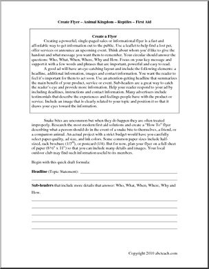 Writing: Create a First Aid Instructional Flyer (middle/high)