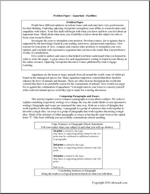 Position Paper for or Against Aquarium Facilities (middle/high)’ Writing