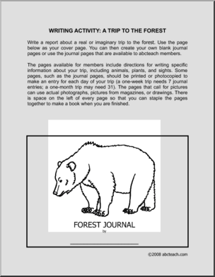 A Trip to the Forest (elem/upper elem) – cover only’ Writing Activity