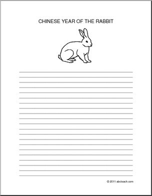 Writing Paper: Year of the Rabbit (upper elem)