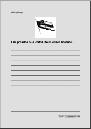Proud American (primary/elem) Writing Prompt