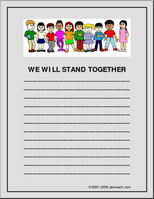 Writing Paper: We Will Stand Together (elementary)