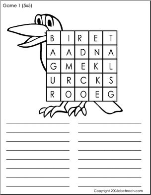 Game: Search a Word 5 x 5 (bird)