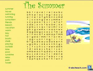 Interactive: Flipchart: Word Search: Summer (hard)