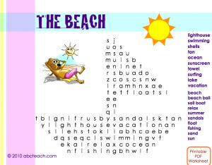Interactive: Notebook: Word search- Beach Sail Boat (hard)