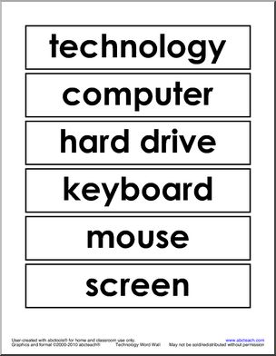 Word Wall: Technology (elem/upper el)