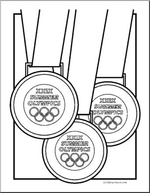 Past Olympics: Coloring Page: XXIX Olympic Medals