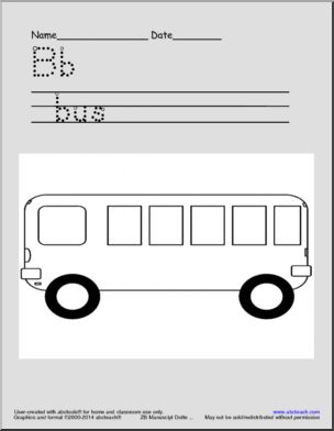 Handwriting Practice: Transportation Theme w/ Pictures